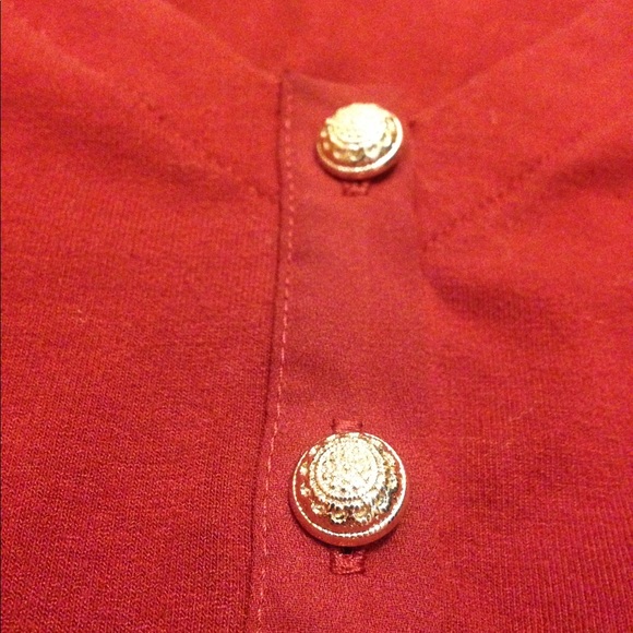 WHBM Maroon button up top - Picture 3 of 6